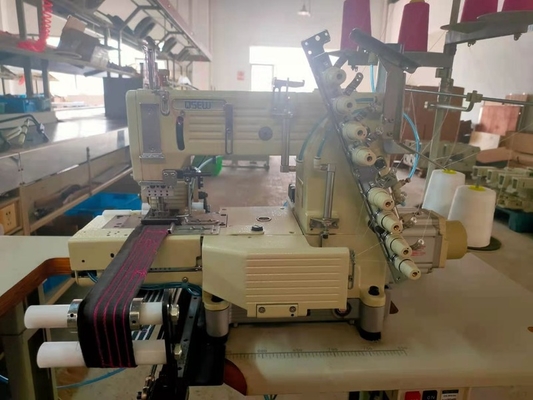 QS-4404 4/6/8/12/13 needle cylinder-bed multi-needle sports pants elastic waistband industrial sewing Machine